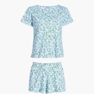 NWT- Hill House Nina Pajama Set- blue basketweave vine